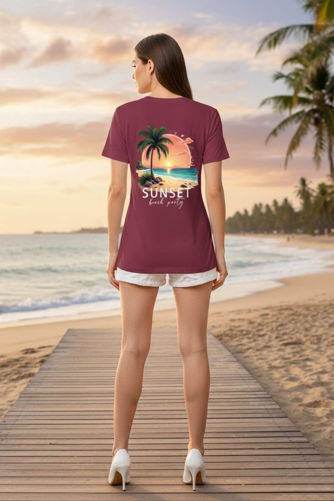 SUNSET GRAPHIC PRINTED REGULAR T-SHIRT