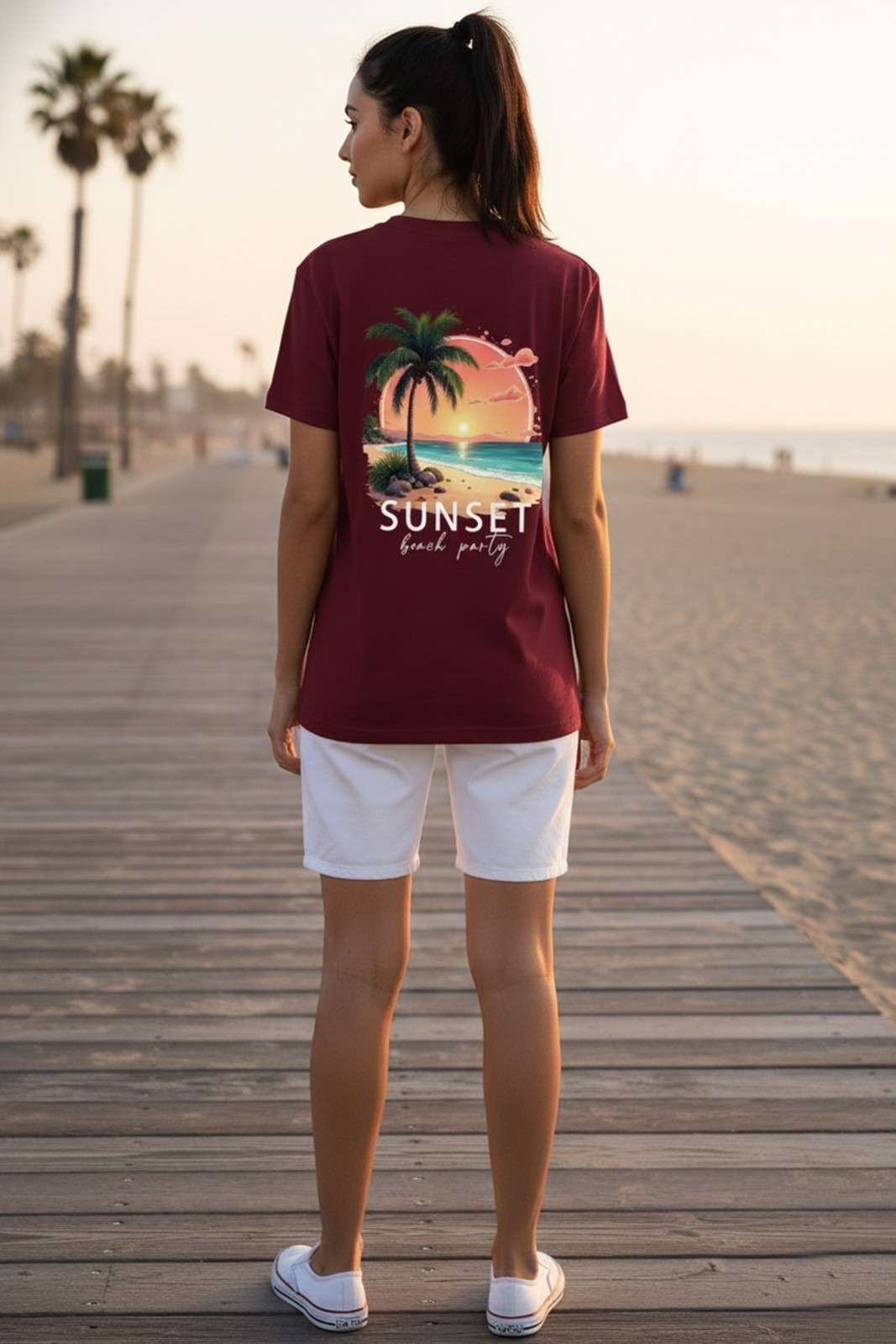 SUNSET GRAPHIC PRINTED REGULAR T-SHIRT