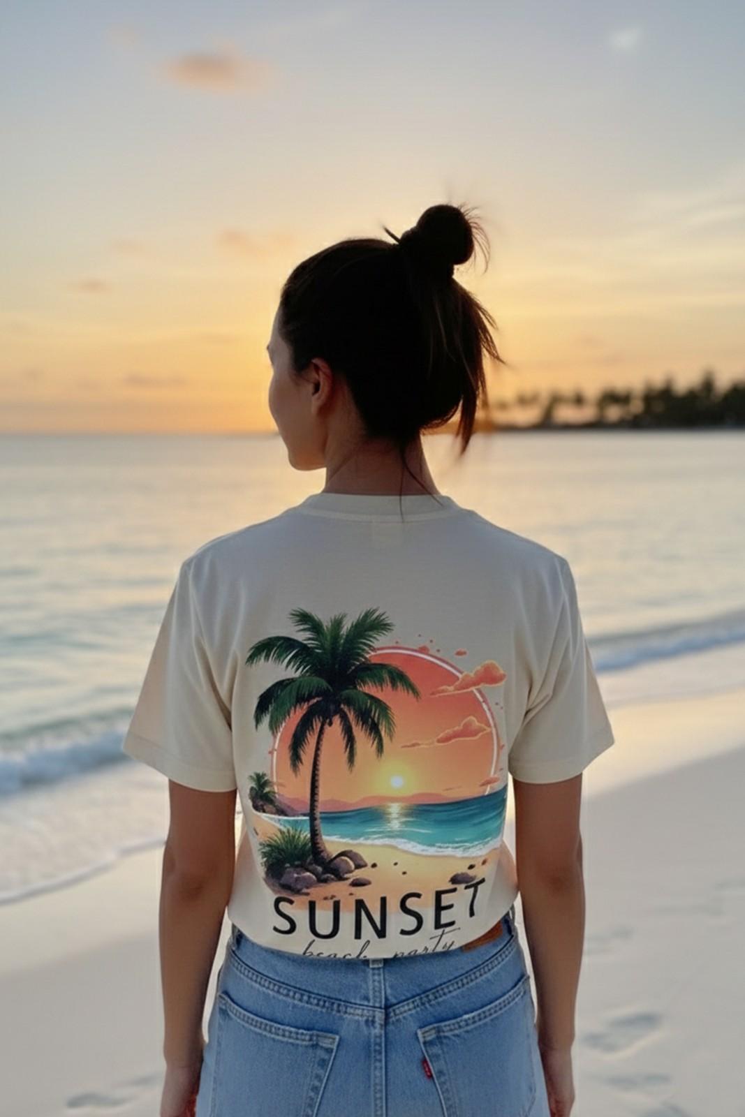 SUNSET GRAPHIC PRINTED REGULAR T-SHIRT