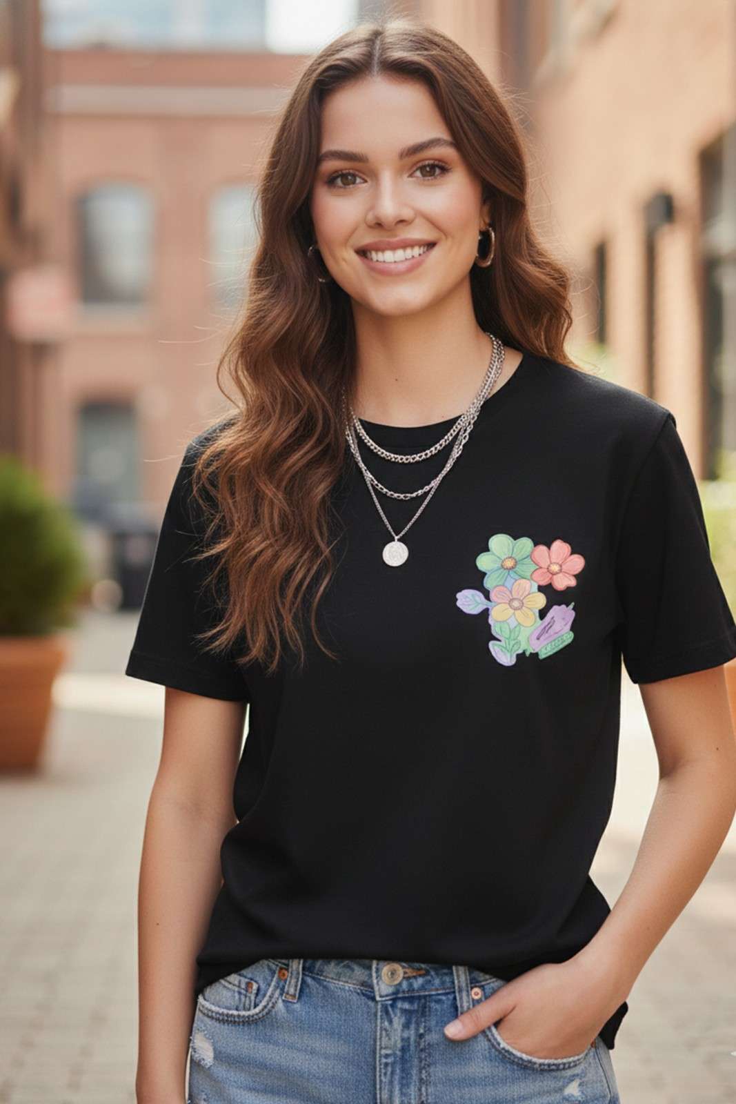 FLORAL PRINT REGULAR T-SHIRT