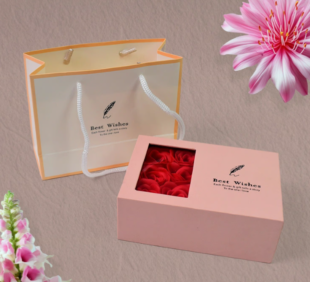 Jewellery Gift Box with Lid & Rose Packa...
