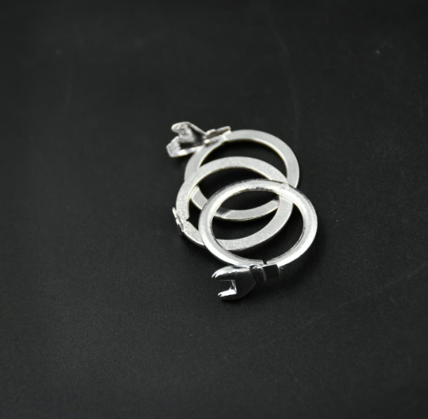 Three Interlocking Silver Ring for Women...