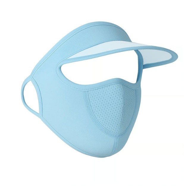 Women's Full Face UV Protection Cap with Built-in Mask and Wide Brim Visor – Breathable