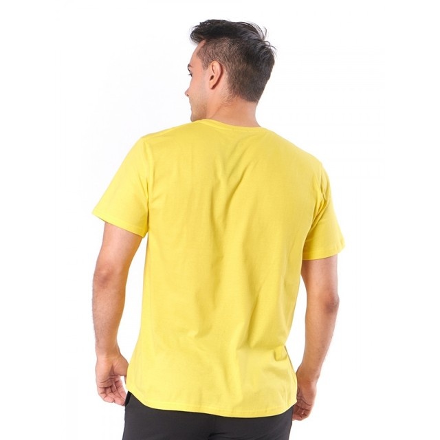 Men’s Plain Yellow Cotton T-Shirt – Solid Casual Round Neck Regular Fit Basic Tee